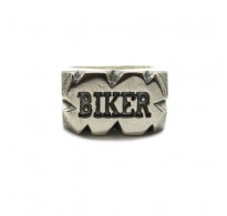 R001989 Genuine sterling silver men's ring Biker solid hallmarked 925 